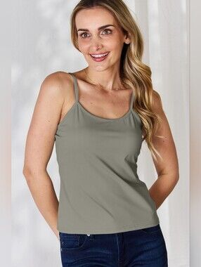 Basic Bae Full Size Round Neck Slim Cami Plus Size By Just Jen Boutique